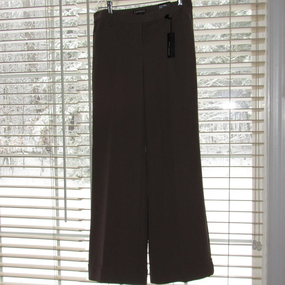NWT EXPRESS Editor Wide Leg Career Pants Size 6R - Picture 2 of 6